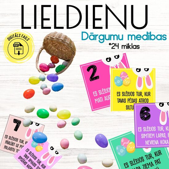 Lieldienu Dārgumu Medības ar mīklām, digitāls PDF fails